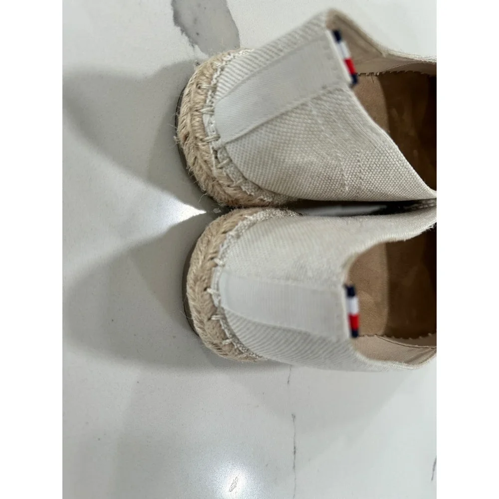 Tommy Hilfiger‎ Espadrille Flats Women's 8.5 M Canvas Logo Slip On Casual